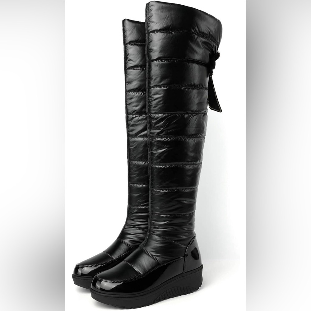 NEW- Over the Knee Boots-WomenWaterproof Thigh High Boots Fur Lined Winter Boots